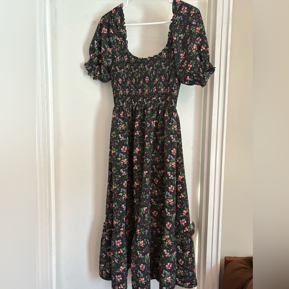 Hill House Louisa Black Floral Nap Dress